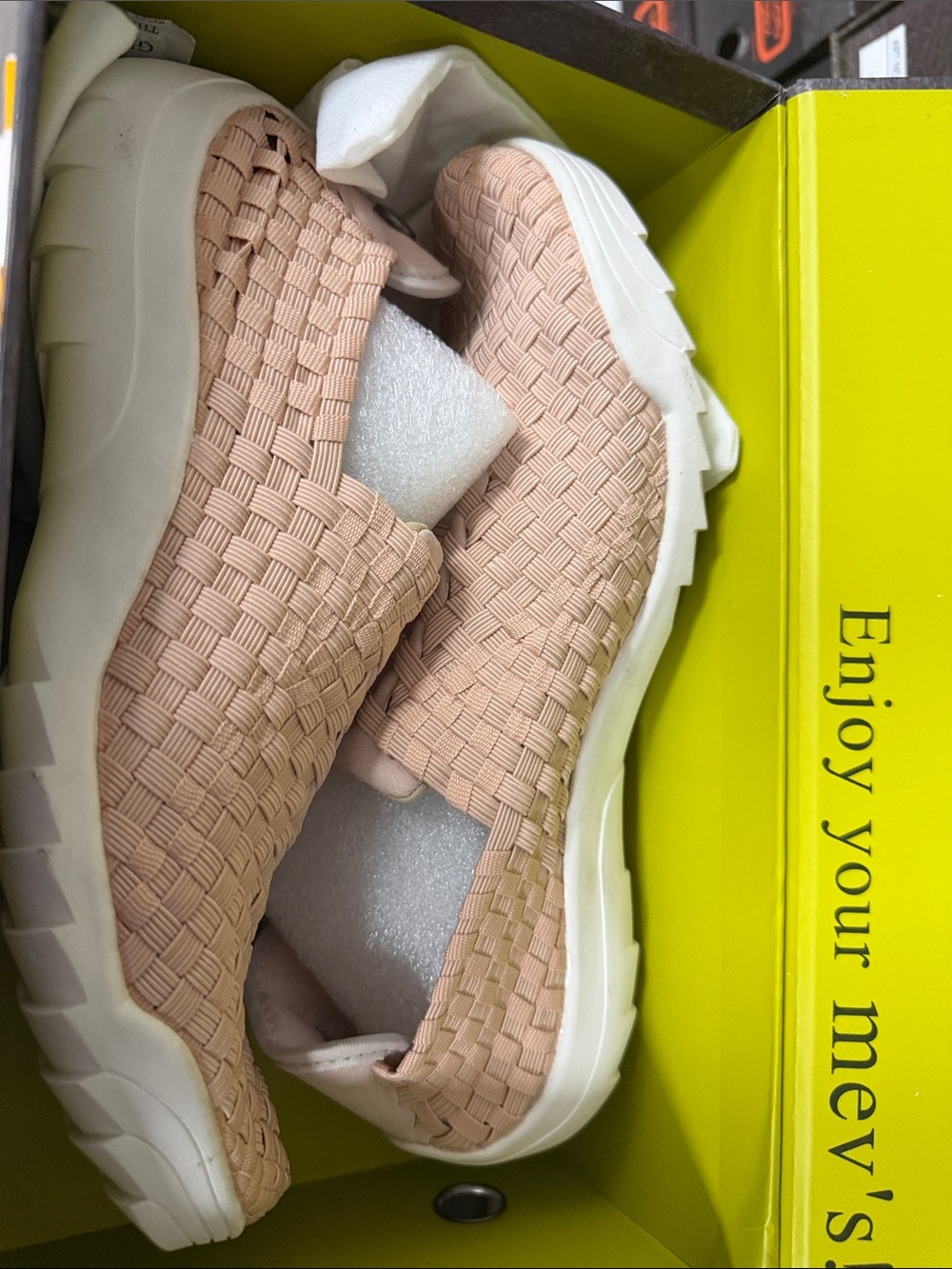 bernie mev. Woven Slip-On Sneakers in Blush Pink rigged Vivaldi blush eu40